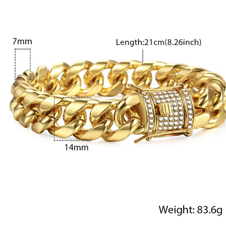 Pulsera cubana Miami Gold Curb