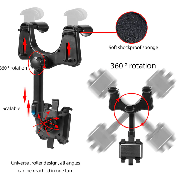 Soporte giratorio de 360° para teléfono inteligente en el coche