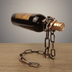 Portabotellas de vino con cadena de hierro mágica