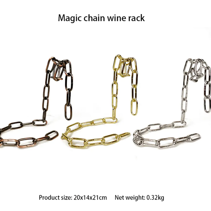 Portabotellas de vino con cadena de hierro mágica