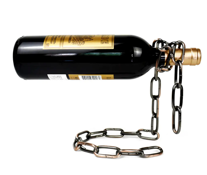 Portabotellas de vino con cadena de hierro mágica
