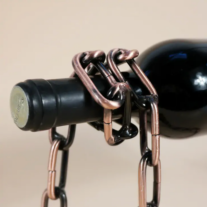 Portabotellas de vino con cadena de hierro mágica