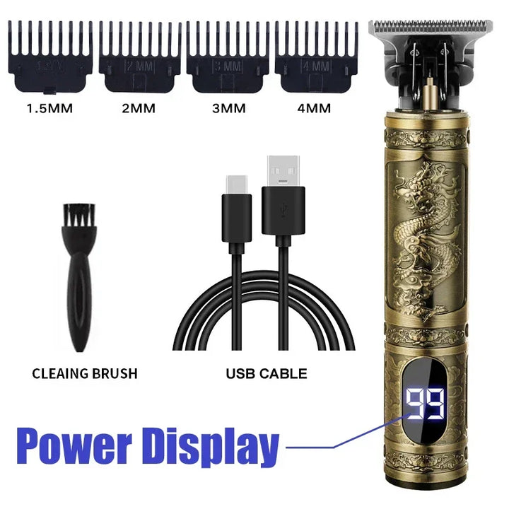 Cortadora de pelo eléctrica profesional T9 para hombres, recargable, afeitadora de peluquero, recortadora de pelo