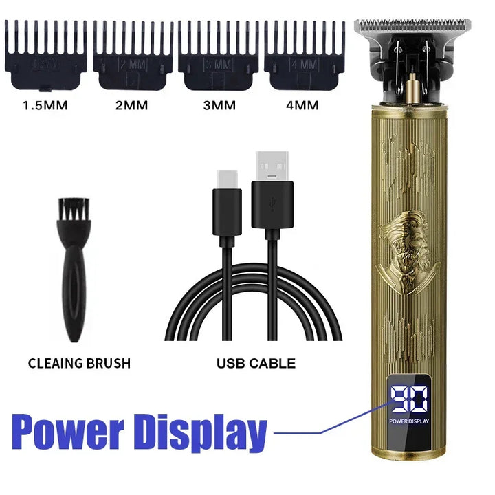 Cortadora de pelo eléctrica profesional T9 para hombres, recargable, afeitadora de peluquero, recortadora de pelo