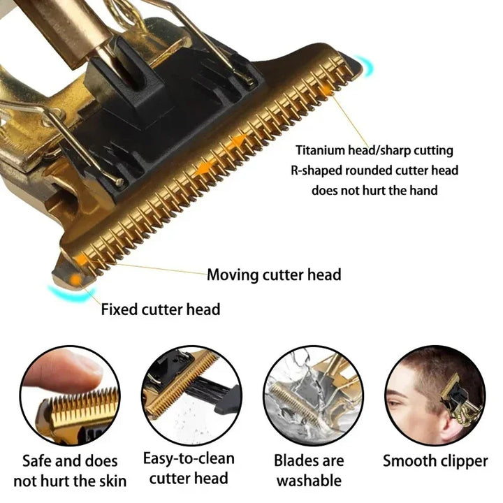 Cortadora de pelo eléctrica profesional T9 para hombres, recargable, afeitadora de peluquero, recortadora de pelo