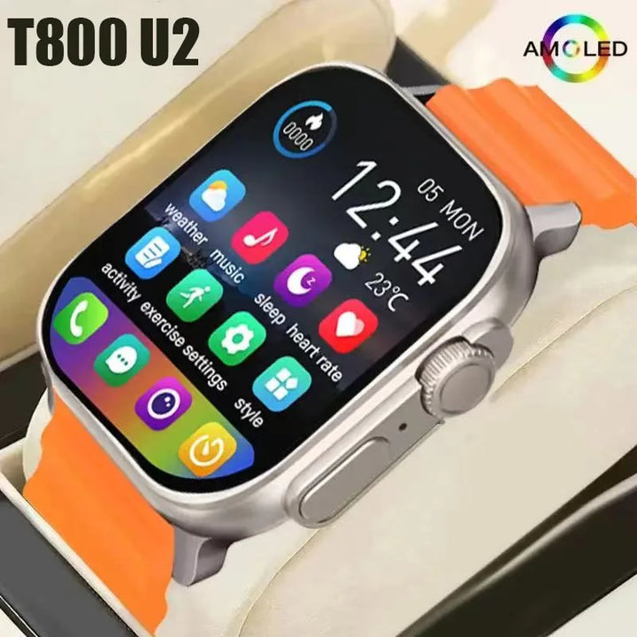 Nuevo reloj inteligente T800 U2 de 49 mm, 2024, para hombre y mujer, con NFC, GPS, seguimiento, Bluetooth, llamadas, música, juegos, carga inalámbrica.